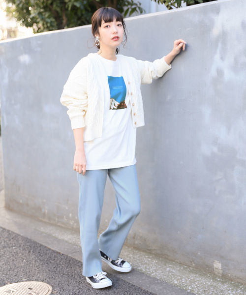 LOWRYS FARM（ローリーズファーム）の「カットリブパンツ　824433（その他パンツ・レディース・ブラック/アイボリー/ブルー/ベージュ・FREE）」の13枚目の写真