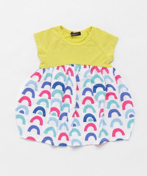Caldia（カルディア）の「天竺グリッターレインボーワンピース（ワンピース・キッズ・ホワイト/イエロー・80/120/140/100/110/90/130）」の5枚目の写真
