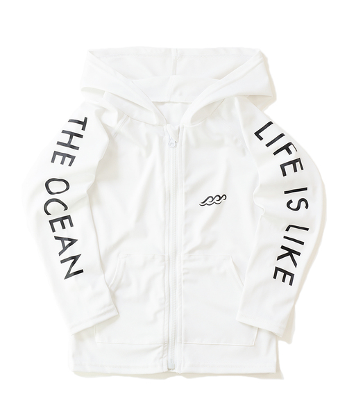 devirock（デビロック）の「長袖ジップラッシュガード（ラッシュガード・キッズ・ホワイト/ブラック・110cm/100cm/130cm/140cm/150cm/160cm/120cm）」の16枚目の写真