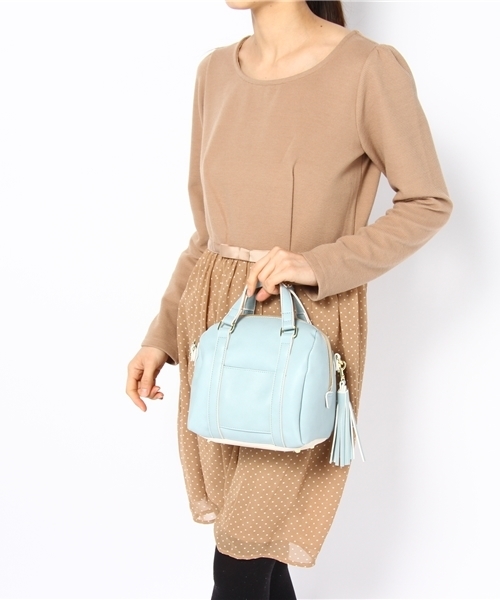 Cartonnage（カルトナージュ）の「【mini5月号　P.129掲載】松本アキさん着用商品 【LEGATO LARGO】ミニボストン2WAYショルダー（ボストンバッグ・レディース・ホワイト/サックスブルー/ライトピンク・FREE）」の7枚目の写真