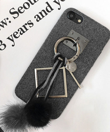 c.u.l（シーユーエル）の「【c.u.l】スクエア チャーム  ファー アイフォンケース iPhoneカバー ipc163（スマホケース/カバー）」