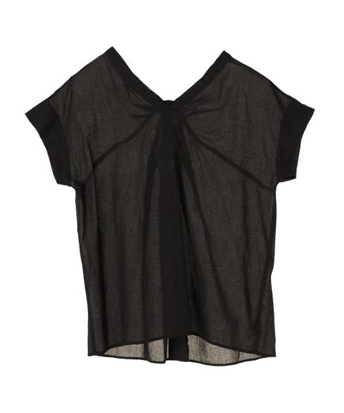 AMERICAN HOLIC（アメリカンホリック）の「Vネックバックねじりブラウス（シャツ/ブラウス・レディース・オフホワイト/ピンクベージュ/キャメル/ブラック/ストライプ/チェック/ブルー系その他5/その他5・FREE）」の3枚目の写真