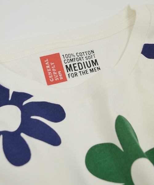 SHIPS GENERAL SUPPLY（シップスジェネラルサプライ）の「SGS: フラワーパターン プリントTee■（Tシャツ/カットソー・メンズ・ホワイト/レッド/ブラック/グリーン/ライトブルー/ライトグリーン/ネイビー/マルチ/ブルー系その他2/ブルー系その他・MEDIUM/X-LARGE/SMALL/LARGE）」の12枚目の写真
