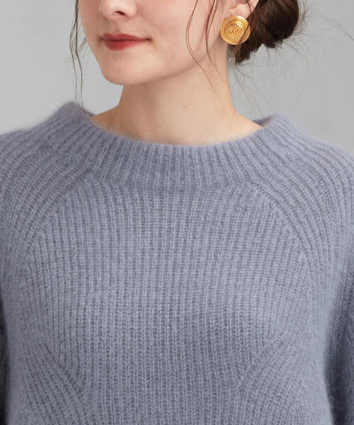 green label relaxing（グリーンレーベルリラクシング）の「◆CFC ヘアリー ボトルネック ニット ※（ニット/セーター・レディース・イエロー/ネイビー/ナチュラル/ライトブルー/ライトグレー・FREE）」の16枚目の写真