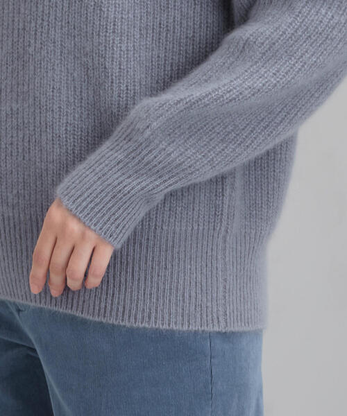 green label relaxing（グリーンレーベルリラクシング）の「◆CFC ヘアリー ボトルネック ニット ※（ニット/セーター・レディース・イエロー/ネイビー/ナチュラル/ライトブルー/ライトグレー・FREE）」の15枚目の写真