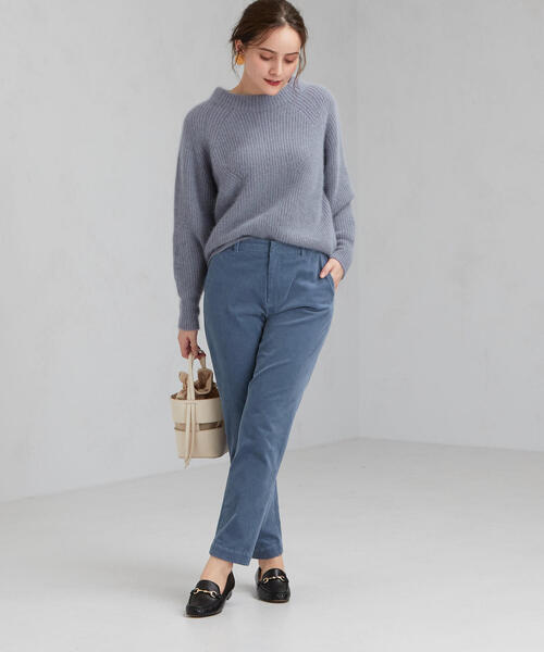 green label relaxing（グリーンレーベルリラクシング）の「◆CFC ヘアリー ボトルネック ニット ※（ニット/セーター・レディース・イエロー/ネイビー/ナチュラル/ライトブルー/ライトグレー・FREE）」の13枚目の写真