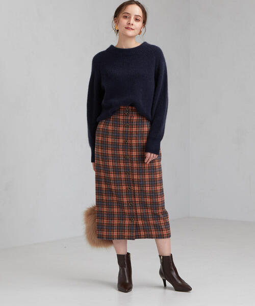 green label relaxing（グリーンレーベルリラクシング）の「◆CFC ヘアリー ボトルネック ニット ※（ニット/セーター・レディース・イエロー/ネイビー/ナチュラル/ライトブルー/ライトグレー・FREE）」の9枚目の写真