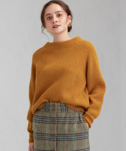 green label relaxing（グリーンレーベルリラクシング）の「◆CFC ヘアリー ボトルネック ニット ※（ニット/セーター・レディース・イエロー/ネイビー/ナチュラル/ライトブルー/ライトグレー・FREE）」の17枚目の写真