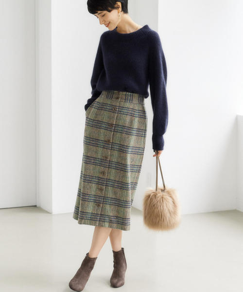 green label relaxing（グリーンレーベルリラクシング）の「◆CFC ヘアリー ボトルネック ニット ※（ニット/セーター・レディース・イエロー/ネイビー/ナチュラル/ライトブルー/ライトグレー・FREE）」の20枚目の写真