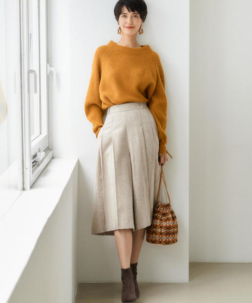 green label relaxing（グリーンレーベルリラクシング）の「◆CFC ヘアリー ボトルネック ニット ※（ニット/セーター・レディース・イエロー/ネイビー/ナチュラル/ライトブルー/ライトグレー・FREE）」の19枚目の写真