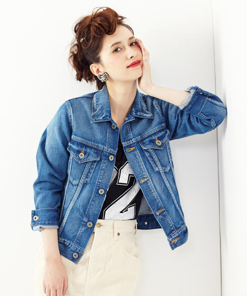 Another Edition(アナザーエディション)の「AE DENIM G-JKT◆(デニムジャケット・レディース・ライトブルー/コバルトブルー・SMALL/MEDIUM)」の1枚目の写真