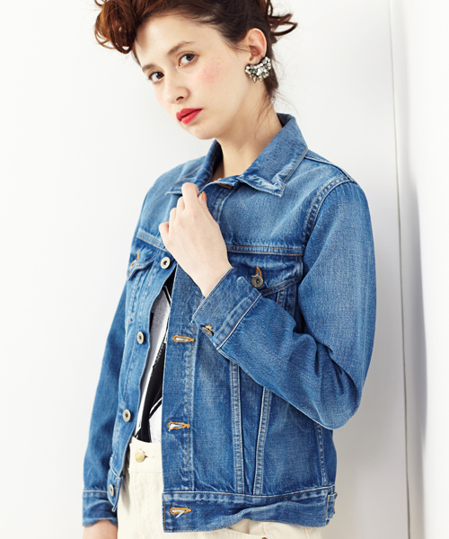 Another Edition(アナザーエディション)の「AE DENIM G-JKT◆(デニムジャケット・レディース・ライトブルー/コバルトブルー・SMALL/MEDIUM)」の5枚目の写真