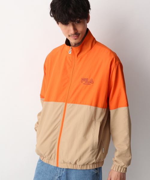 FILA(フィラ)の「【FILA】トラックジャケット/843993(ナイロンジャケット・メンズ・オレンジ/ライトパープル・MEDIUM/LARGE)」の1枚目の写真