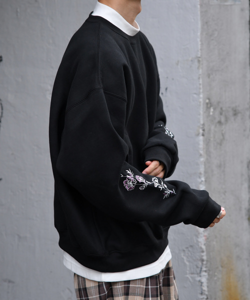 kutir（クティール）の「袖刺繍ウラキモウスウェット（Tシャツ/カットソー・メンズ・チャコールグレー/ブラック/ボルドー・MEDIUM/LARGE）」の7枚目の写真