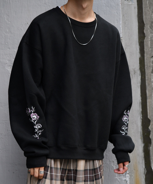 kutir（クティール）の「袖刺繍ウラキモウスウェット（Tシャツ/カットソー・メンズ・チャコールグレー/ブラック/ボルドー・MEDIUM/LARGE）」の10枚目の写真