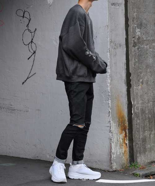 kutir（クティール）の「袖刺繍ウラキモウスウェット（Tシャツ/カットソー・メンズ・チャコールグレー/ブラック/ボルドー・MEDIUM/LARGE）」の13枚目の写真