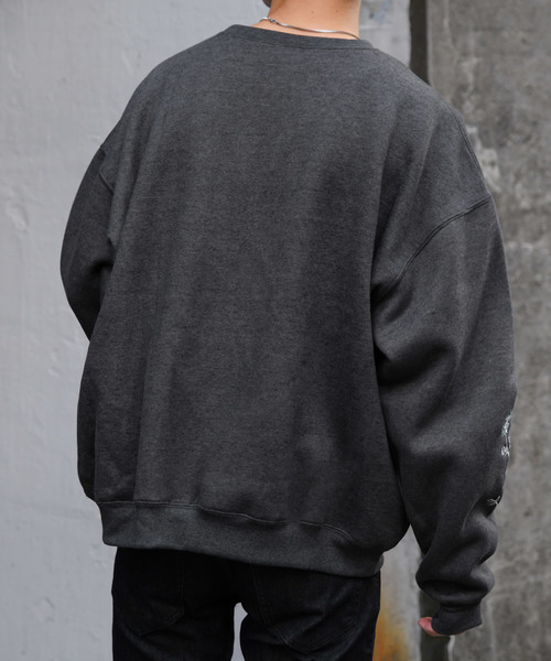 kutir（クティール）の「袖刺繍ウラキモウスウェット（Tシャツ/カットソー・メンズ・チャコールグレー/ブラック/ボルドー・MEDIUM/LARGE）」の16枚目の写真