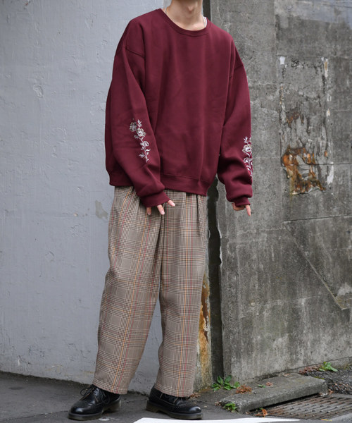 kutir（クティール）の「袖刺繍ウラキモウスウェット（Tシャツ/カットソー・メンズ・チャコールグレー/ブラック/ボルドー・MEDIUM/LARGE）」の18枚目の写真