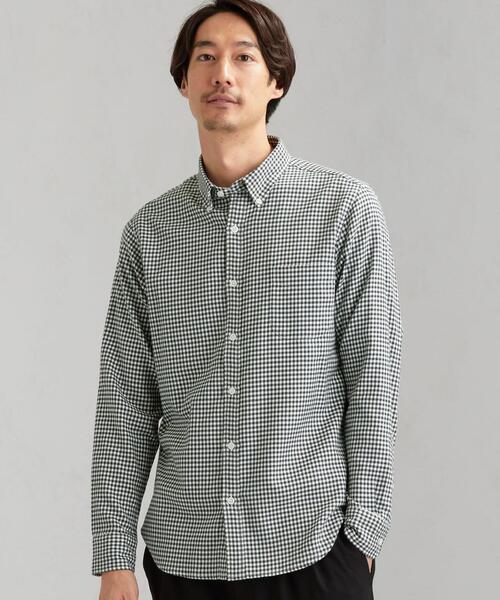 green label relaxing(グリーンレーベルリラクシング)の「NM ビエラギンガムボタンダウン シャツ(シャツ/ブラウス・メンズ・ダークグリーン/ダークブラウン/ネイビー・LARGE/X-LARGE/SMALL/MEDIUM)」の3枚目の写真