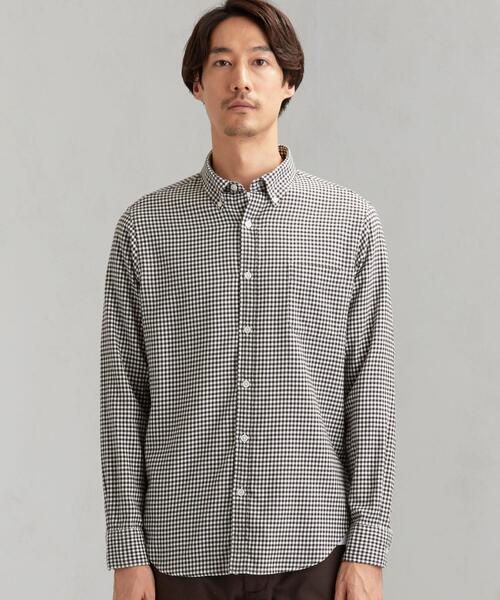 green label relaxing(グリーンレーベルリラクシング)の「NM ビエラギンガムボタンダウン シャツ(シャツ/ブラウス・メンズ・ダークグリーン/ダークブラウン/ネイビー・LARGE/X-LARGE/SMALL/MEDIUM)」の5枚目の写真