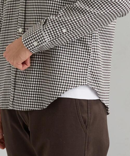 green label relaxing(グリーンレーベルリラクシング)の「NM ビエラギンガムボタンダウン シャツ(シャツ/ブラウス・メンズ・ダークグリーン/ダークブラウン/ネイビー・LARGE/X-LARGE/SMALL/MEDIUM)」の7枚目の写真