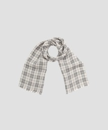 未使用 マーガレットハウエル⭐︎コットンカシミヤ大判チェックストール MARGARET HOWELL(マーガレットハウエル)の「GREY CHECK LINEN