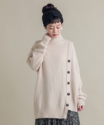 Libra Cue | Libra サイドボタンタートルニット(ニット/セーター)