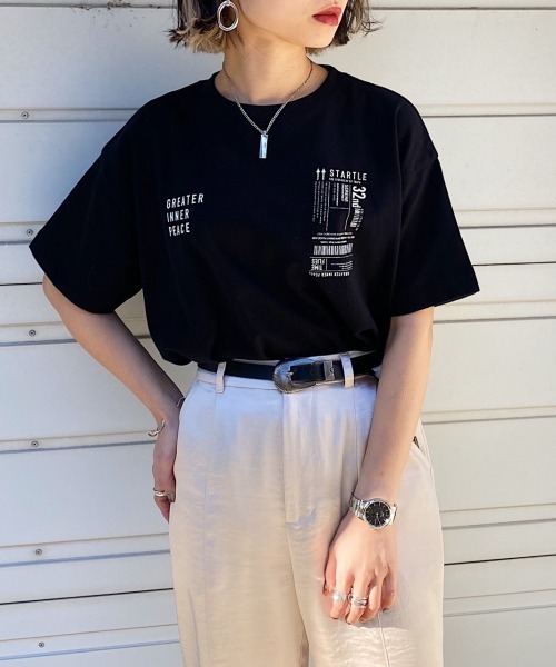 PAGEBOY(ページボーイ)の「チケットプリントT(Tシャツ/カットソー・レディース・ブラック/ホワイト×ブラック/ホワイト×ブルー/ホワイト系その他/ホワイト×パープル・FREE)」の5枚目の写真