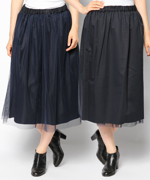 BEAMS LIGHTS Women's（ビームスライツ ウィメンズ）の「BEAMS LIGHTS /  リバーシブル スカート（スカート・レディース・ブラウン系その他/ネイビー・38/36）」の2枚目の写真