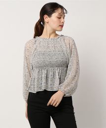 flower | スキッパーシャーリングブラウス(シャツ/ブラウス)