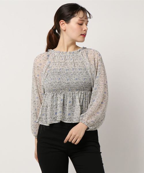 flower(フラワー)の「スキッパーシャーリングブラウス(シャツ/ブラウス・レディース・ホワイト/イエロー・FREE)」の7枚目の写真