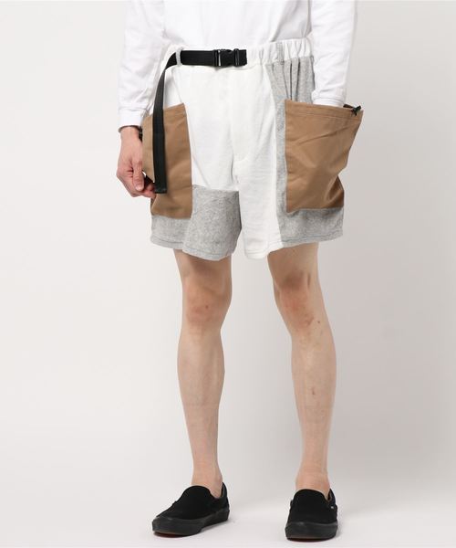 チャイハネ（チャイハネ）の「【チャイハネ】パッチワークMEN'Sハーフパンツ（その他パンツ・メンズ・オレンジ/ブラック/ホワイト・FREE）」の4枚目の写真