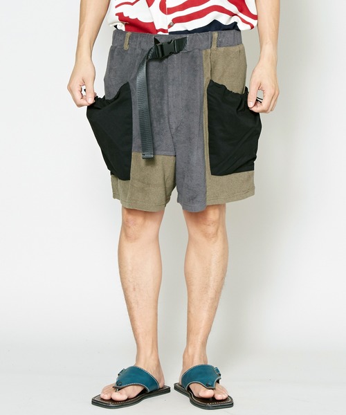 チャイハネ（チャイハネ）の「【チャイハネ】パッチワークMEN'Sハーフパンツ（その他パンツ・メンズ・オレンジ/ブラック/ホワイト・FREE）」の13枚目の写真