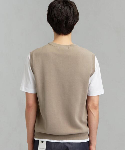 green label relaxing(グリーンレーベルリラクシング)の「CM ミラノリブ クルーネック ベスト(ベスト・メンズ・ベージュ/ネイビー・M/S/L)」の8枚目の写真