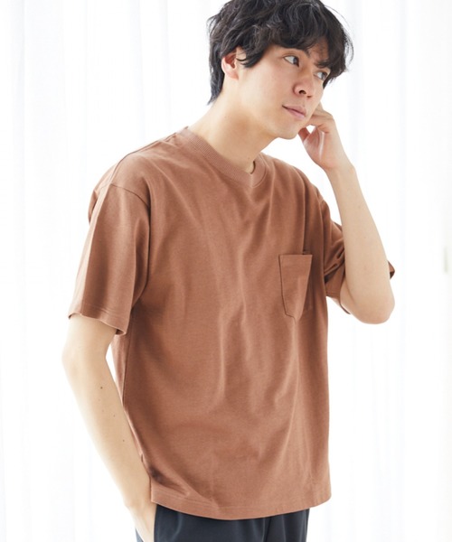 LAKOLE(ラコレ)の「ミニ裏毛Tシャツ / LAKOLE(Tシャツ/カットソー・メンズ・ホワイト/ブラウン/グレー/ピンク/ライトグリーン・SMALL/MEDIUM/LARGE/X-LARGE)」の1枚目の写真