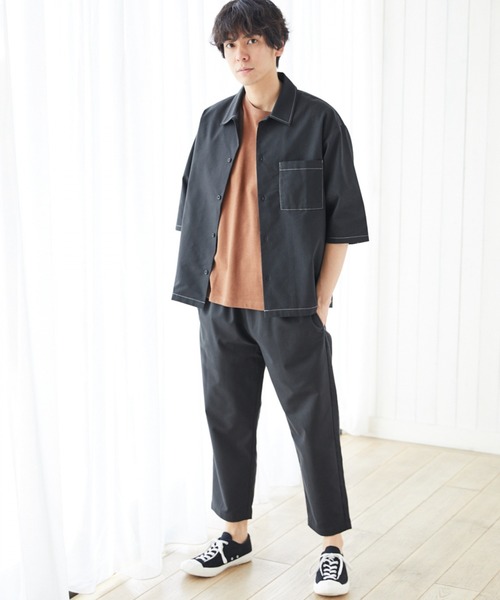 LAKOLE(ラコレ)の「ミニ裏毛Tシャツ / LAKOLE(Tシャツ/カットソー・メンズ・ホワイト/ブラウン/グレー/ピンク/ライトグリーン・SMALL/MEDIUM/LARGE/X-LARGE)」の6枚目の写真