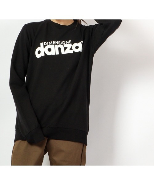 DIMENSIONE danza(ディメンシオーネ ダンツァ)の「ロゴプリント長袖スウェットトップス(スウェット・レディース・ホワイト/スモークピンク/グレー/グリーン/パープル/ブラック・MEDIUM/SMALL/X-SMALL)」の2枚目の写真