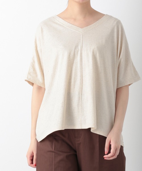 LEPSIM(レプシィム)の「アサコンワイドプルオーバー 886697(Tシャツ/カットソー・レディース・ライトブラウン/チャコールグレー/ベージュ・FREE)」の3枚目の写真