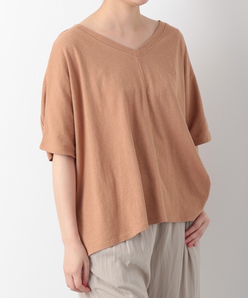 LEPSIM(レプシィム)の「アサコンワイドプルオーバー 886697(Tシャツ/カットソー・レディース・ライトブラウン/チャコールグレー/ベージュ・FREE)」の2枚目の写真