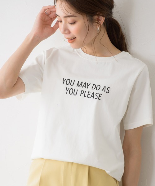 Pierrot(ピエロ)の「ロゴTシャツ(Tシャツ/カットソー・レディース・ホワイト×ブラック/ブラック×ホワイト/オフホワイト/ベージュ/ホワイト系その他2/ホワイト系その他・M/L)」の3枚目の写真