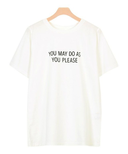 Pierrot(ピエロ)の「ロゴTシャツ(Tシャツ/カットソー・レディース・ホワイト×ブラック/ブラック×ホワイト/オフホワイト/ベージュ/ホワイト系その他2/ホワイト系その他・M/L)」の1枚目の写真