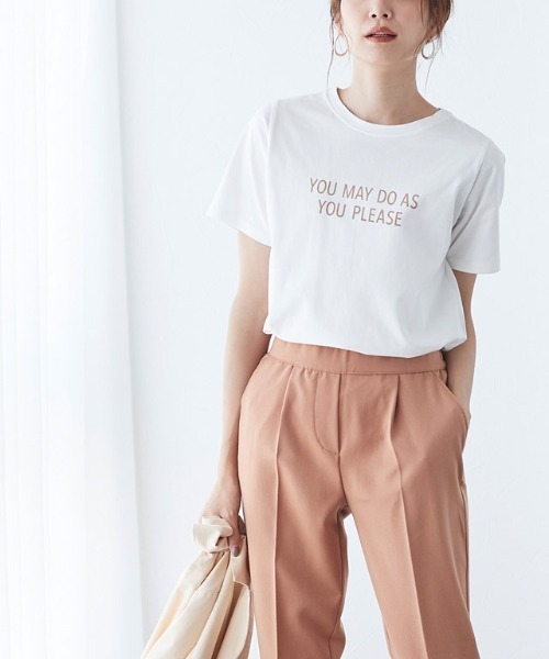 Pierrot(ピエロ)の「ロゴTシャツ(Tシャツ/カットソー・レディース・ホワイト×ブラック/ブラック×ホワイト/オフホワイト/ベージュ/ホワイト系その他2/ホワイト系その他・M/L)」の2枚目の写真