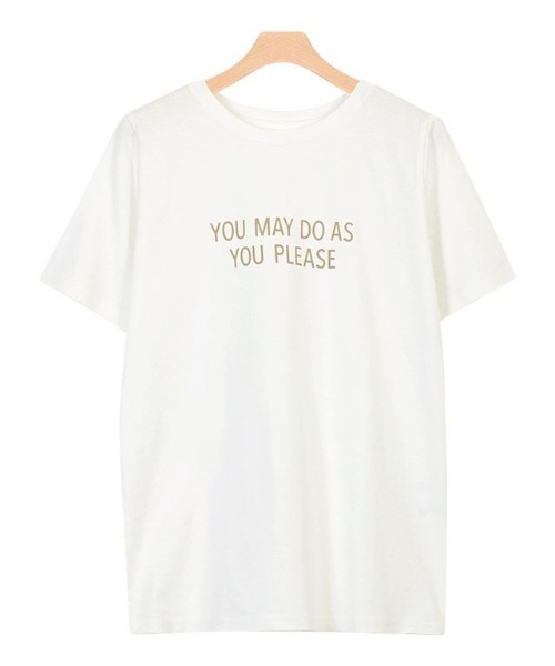 Pierrot(ピエロ)の「ロゴTシャツ(Tシャツ/カットソー・レディース・ホワイト×ブラック/ブラック×ホワイト/オフホワイト/ベージュ/ホワイト系その他2/ホワイト系その他・M/L)」の4枚目の写真