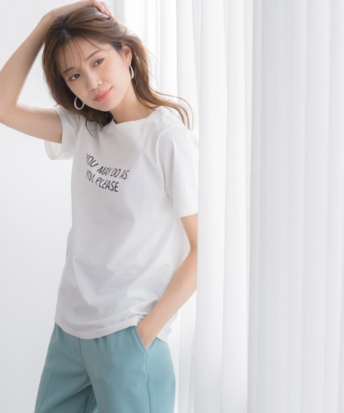 Pierrot(ピエロ)の「ロゴTシャツ(Tシャツ/カットソー・レディース・ホワイト×ブラック/ブラック×ホワイト/オフホワイト/ベージュ/ホワイト系その他2/ホワイト系その他・M/L)」の22枚目の写真