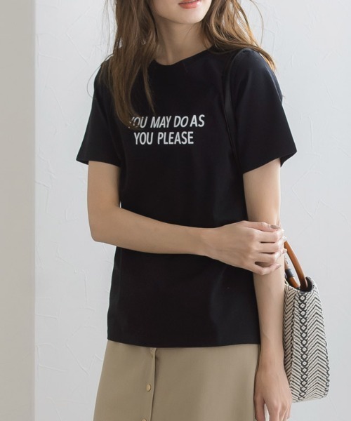 Pierrot(ピエロ)の「ロゴTシャツ(Tシャツ/カットソー・レディース・ホワイト×ブラック/ブラック×ホワイト/オフホワイト/ベージュ/ホワイト系その他2/ホワイト系その他・M/L)」の7枚目の写真