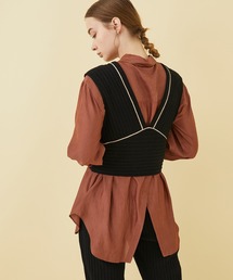 STUDIOUS | 【STUDIOUS】ラインリブニットビスチェ／セットアップ対応(ベスト)