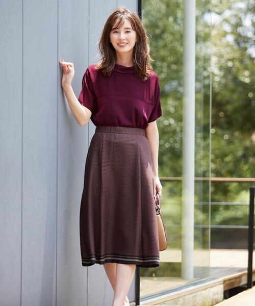 J.PRESS Ladies（J.プレス レディス）の「【洗える】ジオメトリックプリント スカート（スカート・レディース・ネイビー系5/グレー系5・S/XS/XXS）」の4枚目の写真