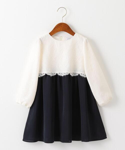 商品詳細 レース サテン ストライプ ワンピース Green Label Relaxing グリーンレーベル リラクシング 公式通販