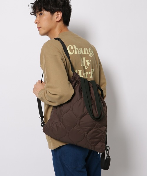 LAKOLE(ラコレ)の「キルティングナップサック / LAKOLE(バックパック/リュック・メンズ・ブラック/ブラウン/グレー・FREE)」の9枚目の写真