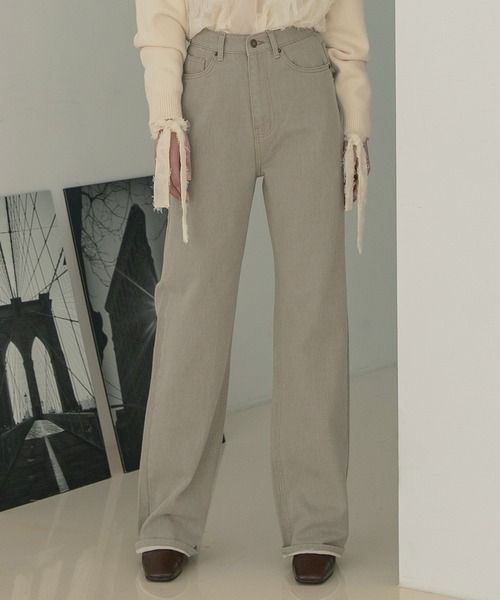 Une Mansion ユヌマンション の ワイドコットンパンツ デニムパンツ Wear